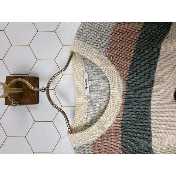 Madewell Striped Muted Thompson Pocket Pullover Sweater - Size - Small - Picture 5 of 7